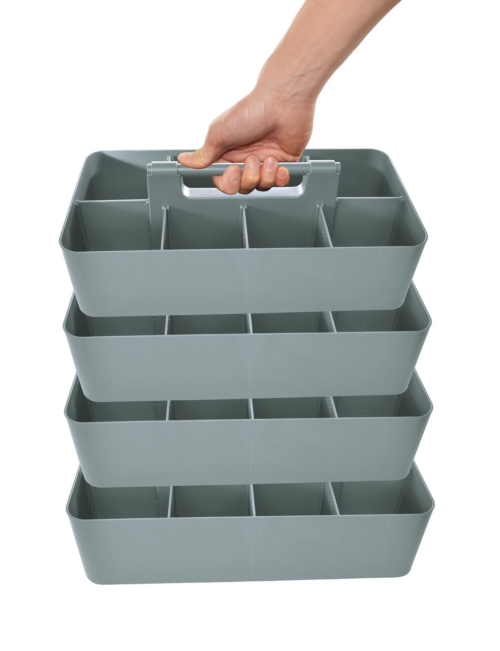 Enjoy Organizer Portable Caddy with Handle – 8-Compartment Storage Bin with Removable Dividers for Office, Crafts, and Home – Made in USA